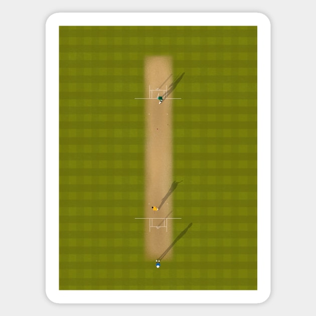 Cricket Pitch | Aerial Illustration Sticker by From Above